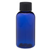 2 oz Blue PET Plastic Boston Round Bottles - 3371B03BLU