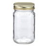 16 oz Clear Glass Mason Jars (Gold Screw Top Cap) - 6701B03GLD