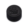 24-400 Black PP Plastic Child-Resistant Capable Screw Top Caps with Pulp &amp; Vinyl Liner - 8634C05