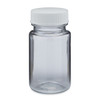 2 oz Clear PET Plastic Wide Mouth Packer Bottles (White Screw Top Cap) - 3369B01CLR