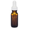 0.5 oz Amber Glass Boston Round Bottles (White Dropper Cap) - 4699B31ABRWHT