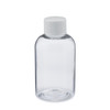 4 oz Clear PET Plastic Squat Boston Round Bottles (White Screw Top Cap) - 3371B25CLR