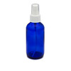 4 oz Cobalt Blue Glass Boston Round Bottles (Fine Mist Sprayer) - 4999B67WHT