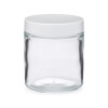 4 oz Clear Glass Straight Sided Jar (White PP Cap) - CS4