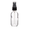 2 oz Clear Glass Boston Round Bottles (Black Fine Mist Sprayer) - BC2AB-24