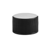 28-410 Black PP Ribbed Cap with Induction Foil Heat Seal Liner - 122495