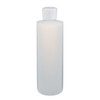 8 oz Natural HDPE Cylinder Round Bottle &amp; White Flip Top Lid - CR8