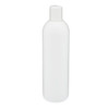 12 oz White HDPE Plastic Narrow Mouth Bullet Bottles (White Disc Top Cap) - 3572B39WHT