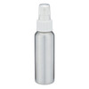 2.7 oz Brushed Aluminum Bullet Bottle &amp; White Fine Mist Sprayer - AL80AW