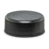 24-400 Black PP Plastic Ribbed Screw Top Caps (Foam Liner) - 307752