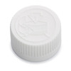24-400 White PP Plastic Child-Resistant Capable Screw Top Caps with Pulp &amp; Vinyl Liner - X24-400CR