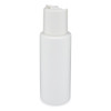 2 oz White HDPE Plastic Cylinder Bottles (White Disc Top Cap) - 3560B45WHT