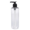 8 oz Clear PET Cylinder Round Bottle &amp; Black Lotion Pump - PC8PB