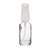 1 oz Clear Glass Boston Round Bottles (White PP Fine Mist Sprayer) - BC1AW-48