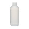 16 oz Natural HDPE Modern Round Bottles w/ Label Panel (White PP Cap) - 35015