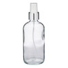 8 oz Clear Glass Boston Round Bottles (Silver Fine Mist Sprayer) - BC8AS