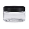 4 oz Clear PET Straight Sided Jar (Black Cap) - HWJ4B