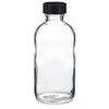 4 oz Clear Glass Boston Round Bottles (Black Phenolic Cap) - 4699B17CLR