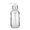 4 oz Clear Glass Boston Round Bottles (Silver PP Lotion Pump) - BC424PS-24
