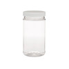12 oz Clear PET Plastic General Purpose Jars (White PP Caps) - 34313