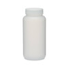 16 oz Natural HDPE Wide Mouth Packer Bottles (White Screw Top Cap) - 36016