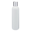 8 oz White HDPE Plastic Bullet Bottle (Silver Disc Cap) - WP8DISCS