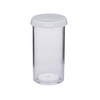 7 Dram (26 ml) Clear Polystyrene Plastic Vials (White Cap) - AS107