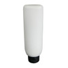 8 oz White MDPE Plastic Tottle Tubes (Black Flip Top Cap) - 2122B12WHT
