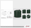 Dimensional spec drawing for Snyder Industries 3000 Gallon Vertical Water Tank (102" L x 102" W x 96" H)