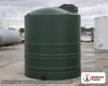 5000 Gallon Plastic Vertical Water Storage Tank in Green. Polyethylene; Green; dimensions 155.0in H x 102.0in W x 102.0in L; 675.0 lb empty; 1.0 specific gravity rating. Manufacturer part number SII-WG81. Sold by OneSource Plastics (https://www.onesourceplastics.com).