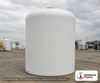 12500 Gallon Plastic Vertical Liquid Storage Tank in White. High Density Linear Polyethylene; White; dimensions 199.0in H x 142.0in W x 142.0in L; 4200.0 lb empty; 1.9 specific gravity rating. Manufacturer part number SII-5350000C26. Sold by OneSource Plastics (https://www.onesourceplastics.com).