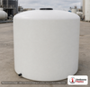 2000 Gallon Plastic Vertical Liquid Storage Tank. Polyethylene; White; dimensions 88.0in H x 90.0in W x 90.0in L; 475.0 lb empty; 1.9 specific gravity rating. Manufacturer part number SII-8130000C37. Sold by OneSource Plastics (https://www.onesourceplastics.com).