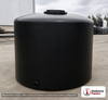 3000 Gallon Plastic Vertical Liquid Storage Tank in Black. High Density Linear Polyethylene; Black; dimensions 97.0in H x 102.0in W x 102.0in L; 353.0 lb empty; 1.0 specific gravity rating. Manufacturer part number SII-32570. Sold by OneSource Plastics (https://www.onesourceplastics.com).