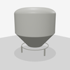 2000 Gallon 30 Degree HDPE Cone Bottom Tank in White