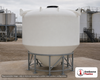 2000 Gallon 30 Degree Plastic Cone Bottom Tank in White. Polyethylene; White; 101.75" H x 90" W x 90" L.