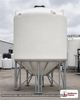 2500 Gallon 30 Degree Plastic Cone Bottom Tank. Polyethylene; White; dimensions 125.0in H x 90.0in W x 90.0in L; 375.0 lb empty; 1.5 specific gravity rating. Manufacturer part number SII-5110000N43. Sold by OneSource Plastics (https://www.onesourceplastics.com).