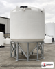 2500 Gallon 30 Degree Plastic Cone Bottom Tank. Polyethylene; White; 125" H x 90" W x 90" L.