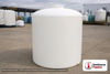 3000 Gallon HDPE Vertical Liquid Storage Tank in White. High Density Linear Polyethylene; White; dimensions 109.0in H x 96.0in W x 96.0in L; 654.0 lb empty; 1.9 specific gravity rating. Manufacturer part number SII-32273. Sold by OneSource Plastics (https://www.onesourceplastics.com).
