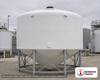 6000 Gallon 30 Degree HDPE Cone Bottom Tank in White. High Density Linear Polyethylene; White; dimensions 136.0in H x 142.0in W x 142.0in L; 1250.0 lb empty; 1.9 specific gravity rating. Manufacturer part number SII-5280200N45. Sold by OneSource Plastics (https://www.onesourceplastics.com).