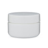 0.5 oz White PP/PS Plastic Double Wall Round Jar &amp; White Flat Cap - DW12R
