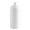 16 oz White HDPE Plastic Boston Round Bottles (Cap Not Included) - 103589-K