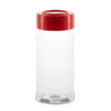 4 oz Clear PET Plastic Spice Jar (Red Cap)  - 320092R-K