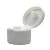 38-400 White PP Plastic Ribbed Unlined Flip Top Caps - 6030