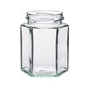 6 oz Clear Glass Hexagon Jars (Cap Not Included) - 8022B45-B