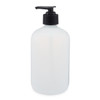 16 oz Natural HDPE Plastic Boston Round Bottle &amp; Black Pump - PN16PB