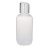 4 oz Natural LDPE Plastic Boston Round Bottle &amp; Silver Disc Lid - PN4DISCS