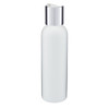 4 oz White HDPE Plastic Bullet Bottle (Silver Disc Cap) - WP4DISCS