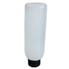 8 oz Natural MDPE Plastic Tottle Tubes (Black Flip Top Cap) - 2122B12NAT