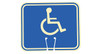 Cone Signs - Handicap Symbol (blue overlay on white) Single-Sided