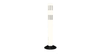 Tubular Surface Mount Delins - 36" Flat Top Surface Mount - 36" White Post w/ White Hi-Intensity Prismatic Sheeting w/ black base & pin